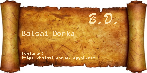 Balsai Dorka névjegykártya
